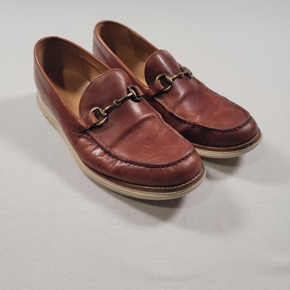Cole Haan Men LunarGrand‎ Bit Loafers Size 10.5 M Brown Leather C11455